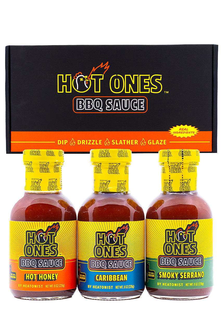Hot Ones BBQ Trio Pack (Hot Honey / Caribbean / Smoked Serrano) E9