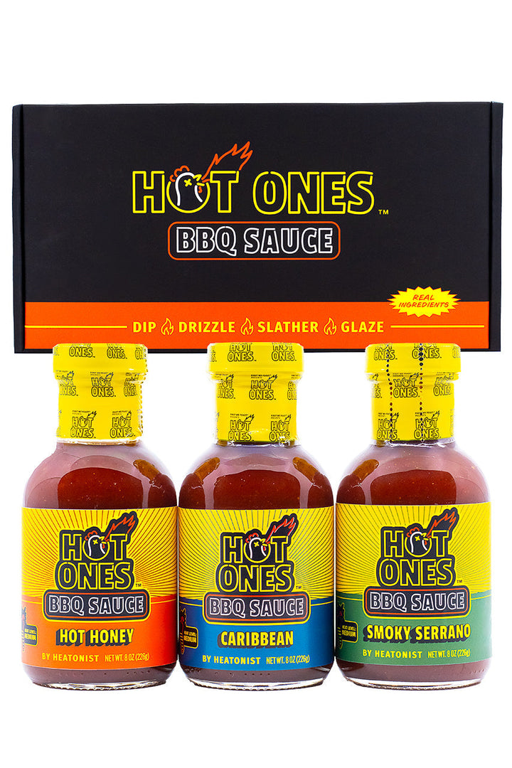 Hot Ones BBQ Trio Pack (Hot Honey / Caribbean / Smoked Serrano) E9